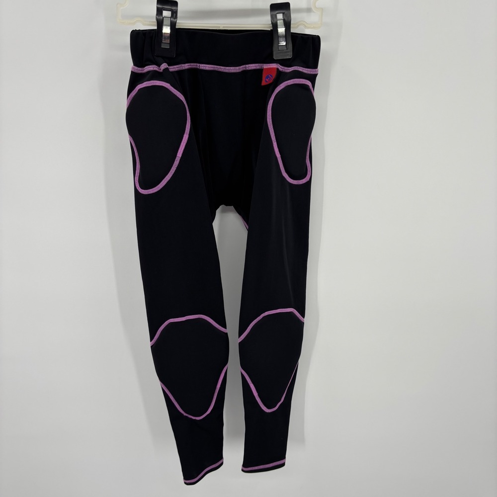 North Peak Padded Compression Leggings Kids 135 Black Purple Protective Tights